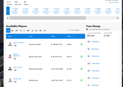 Victorious Club Fantasy Player Draft Game Type
